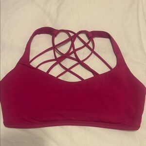 LuLu Lemon Magenta Strappy Back Bralette (flawed)